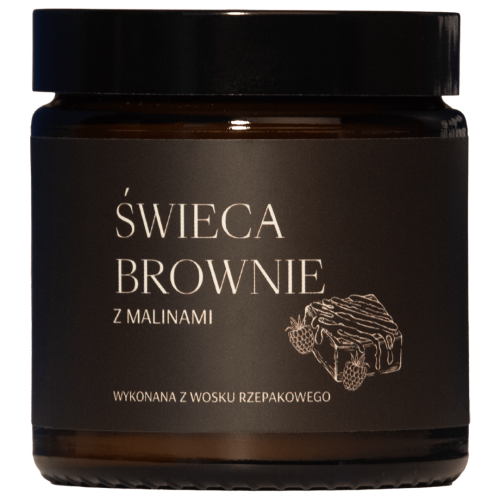 Świeca o zapachu brownie z malinami – czekoladowa rozkosz.
