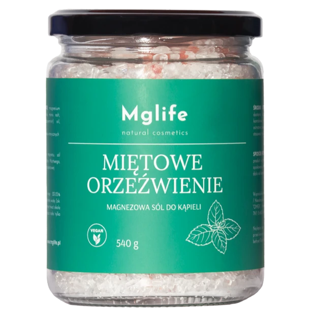 Sól do kąpieli miętowe orzeźwienie z olejkiem z mięty pieprzowej – odświeża i regeneruje
